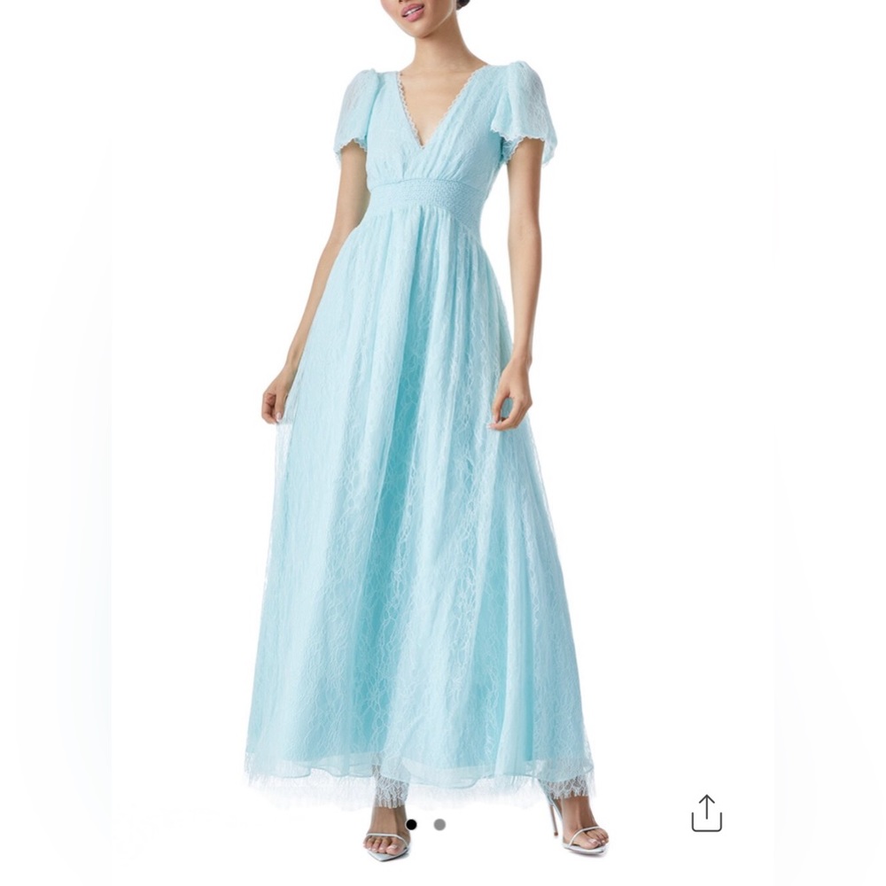 Alice and Olivia Charlsie Smocked Chantilly lace maxi dress - new with tags